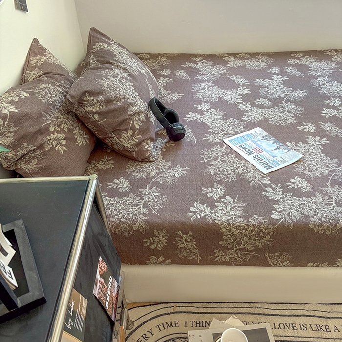 91家纺网 家纺一手货源 找家纺 爱彼家纺 2026新款复古原麻单床笠 床笠单件 复古原麻-锦瑟咖