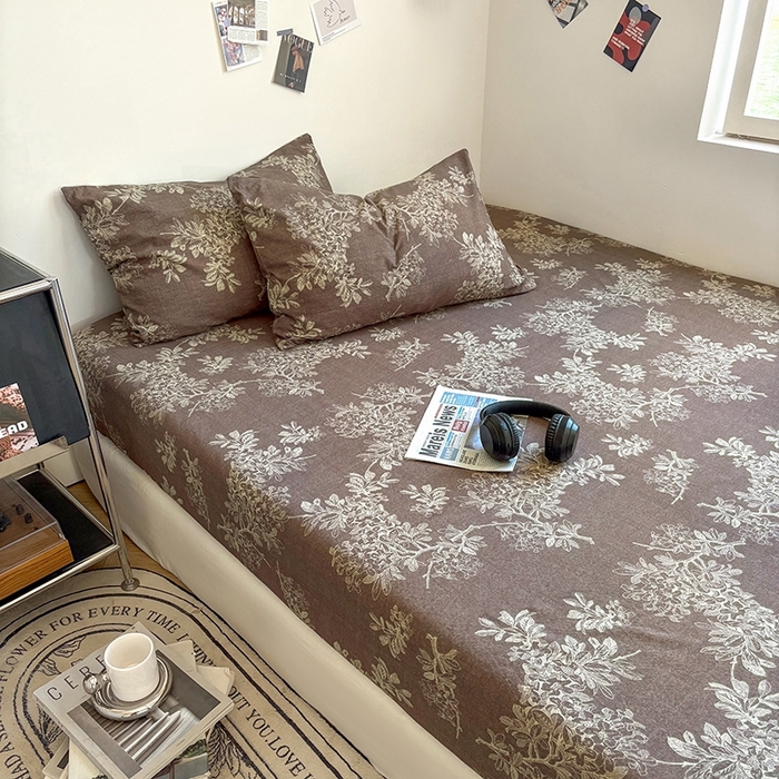 91家纺网 家纺一手货源 找家纺 爱彼家纺 2026新款复古原麻单床笠 床笠单件 复古原麻-锦瑟咖