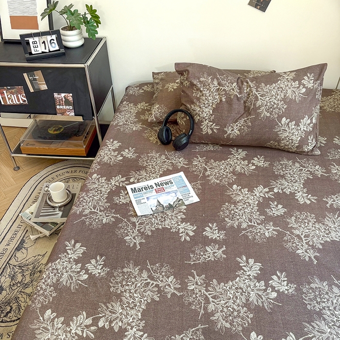 91家纺网 家纺一手货源 找家纺 爱彼家纺 2026新款复古原麻单床笠 床笠单件 复古原麻-锦瑟咖