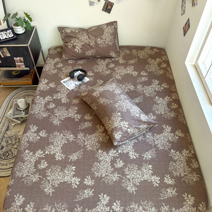 91家纺网 家纺一手货源 找家纺 爱彼家纺 2026新款复古原麻单床笠 床笠单件 复古原麻-锦瑟咖