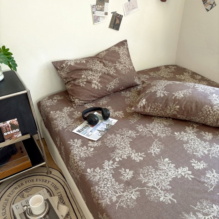 91家纺网 家纺一手货源 找家纺 爱彼家纺 2026新款复古原麻单床笠 床笠单件 复古原麻-锦瑟咖