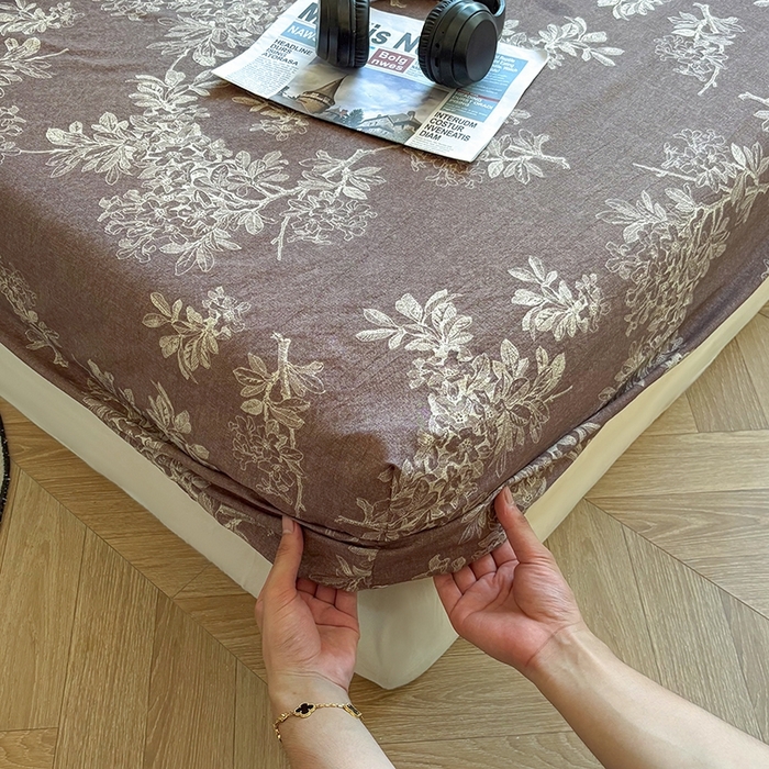 91家纺网 家纺一手货源 找家纺 爱彼家纺 2026新款复古原麻单床笠 床笠单件 复古原麻-锦瑟咖