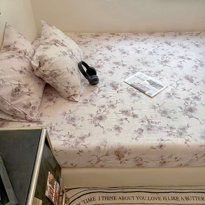 91家纺网 家纺一手货源 找家纺 爱彼家纺 2026新款复古原麻单床笠 床笠单件 复古原麻-漫枝