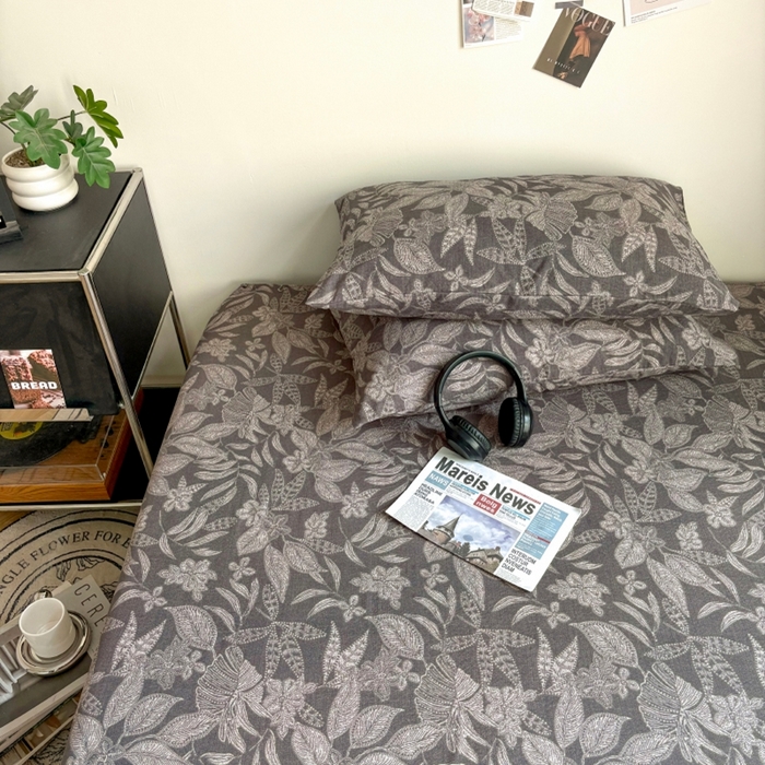 91家纺网 家纺一手货源 找家纺 爱彼家纺 2026新款复古原麻单床笠 床笠单件 复古原麻-墨然生香