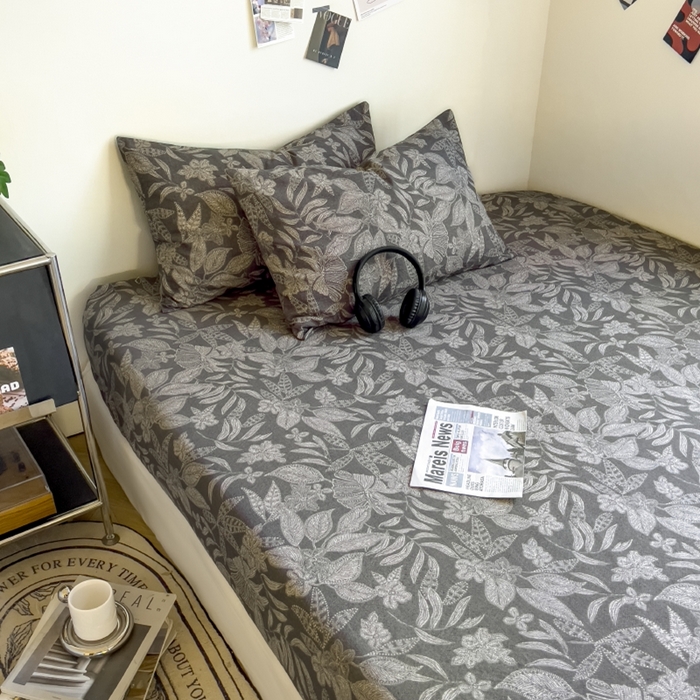 91家纺网 家纺一手货源 找家纺 爱彼家纺 2026新款复古原麻单床笠 床笠单件 复古原麻-墨然生香