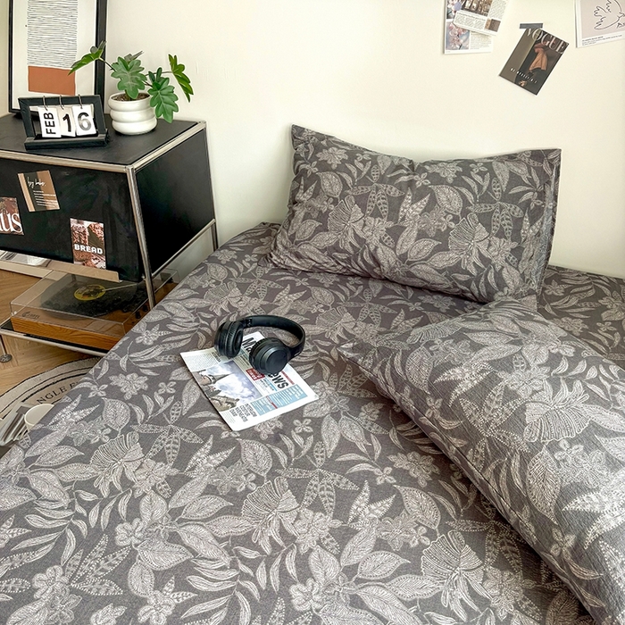 91家纺网 家纺一手货源 找家纺 爱彼家纺 2026新款复古原麻单床笠 床笠单件 复古原麻-墨然生香