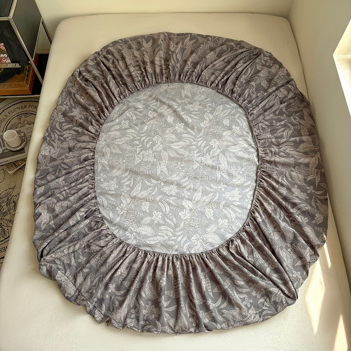 91家纺网 家纺一手货源 找家纺 爱彼家纺 2026新款复古原麻单床笠 床笠单件 复古原麻-墨然生香