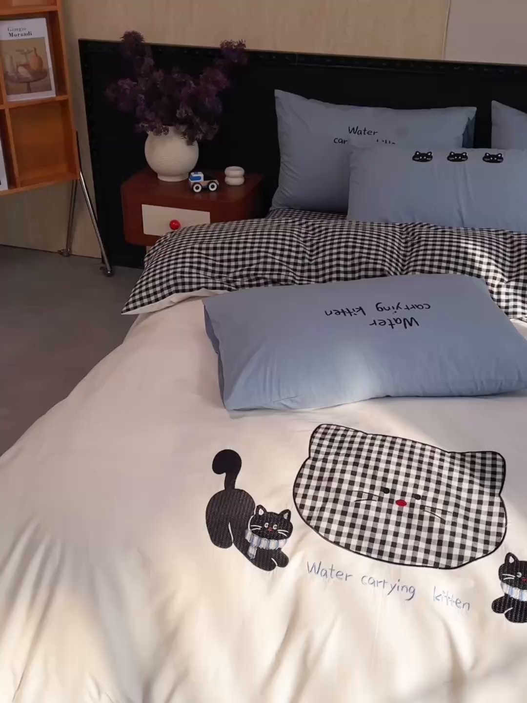 91家纺网 家纺一手货源 找家纺 炫拼家纺 2026春夏新款A类全棉纯棉40支水洗棉卡通贴布绣刺绣纯棉四件套-卡哇系列 卡哇一悠咪