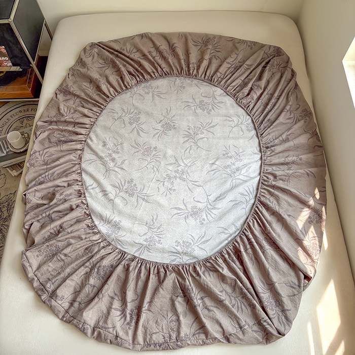 91家纺网 家纺一手货源 找家纺 爱彼家纺 2026新款复古原麻单床笠 床笠单件 复古原麻-木槿咖