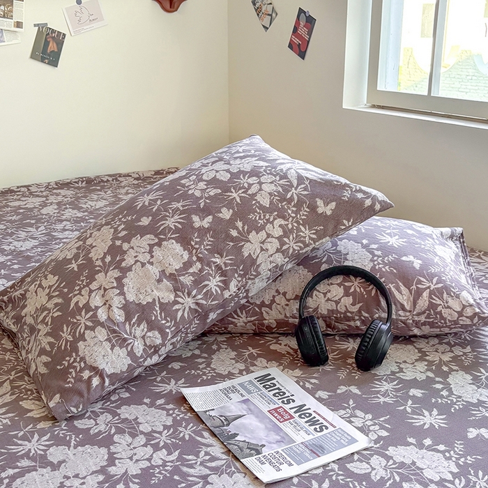 91家纺网 家纺一手货源 找家纺 爱彼家纺 2026新款复古原麻单床笠 床笠单件 复古原麻-山野春花