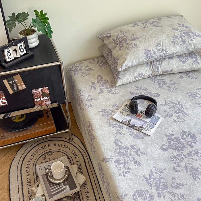 91家纺网 家纺一手货源 找家纺 爱彼家纺 2026新款复古原麻单床笠 床笠单件 复古原麻-紫嫣