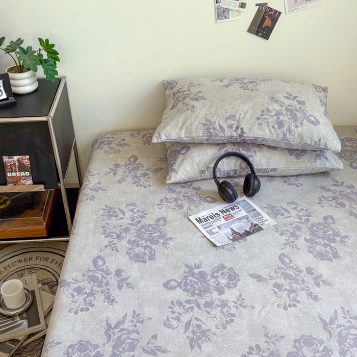 91家纺网 家纺一手货源 找家纺 爱彼家纺 2026新款复古原麻单床笠 床笠单件 复古原麻-紫嫣