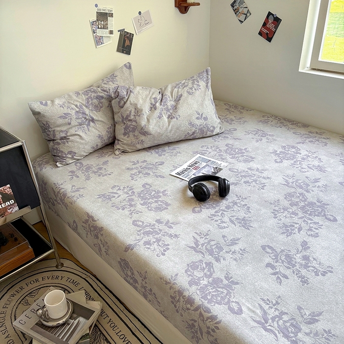 91家纺网 家纺一手货源 找家纺 爱彼家纺 2026新款复古原麻单床笠 床笠单件 复古原麻-紫嫣