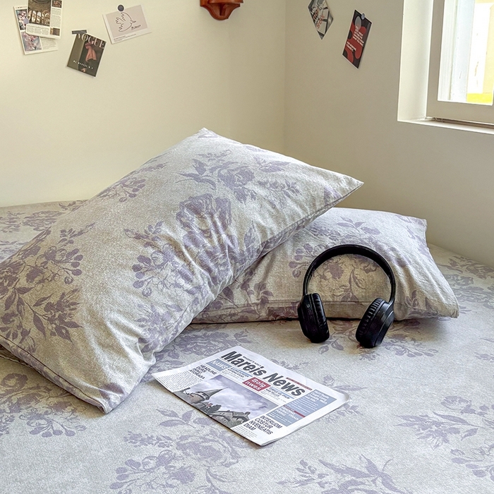 91家纺网 家纺一手货源 找家纺 爱彼家纺 2026新款复古原麻单床笠 床笠单件 复古原麻-紫嫣