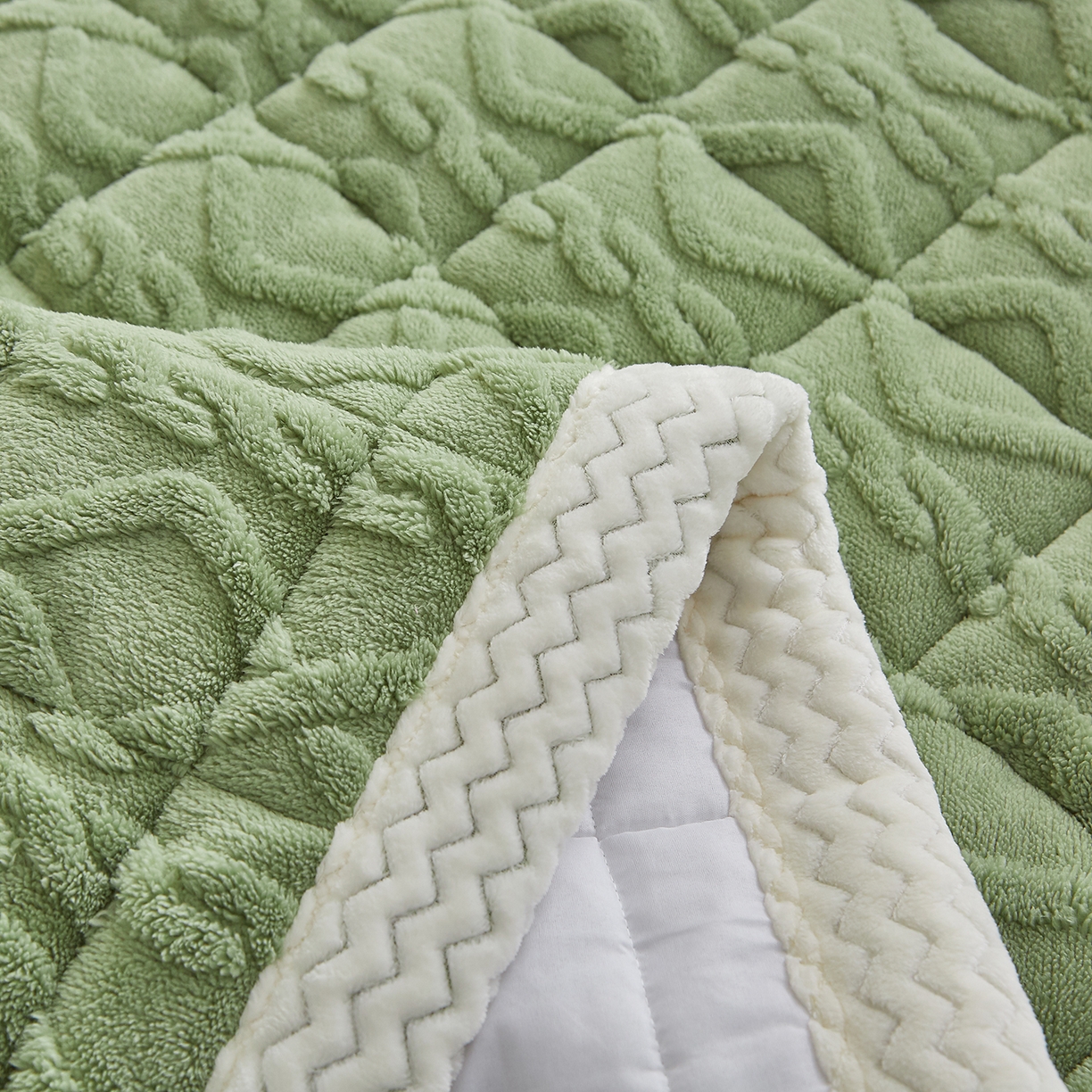 91家纺网 家纺一手货源 找家纺 （总）月茶家纺 2025新款A类塔芙绒保暖夹棉床垫-成人款（全网最低）