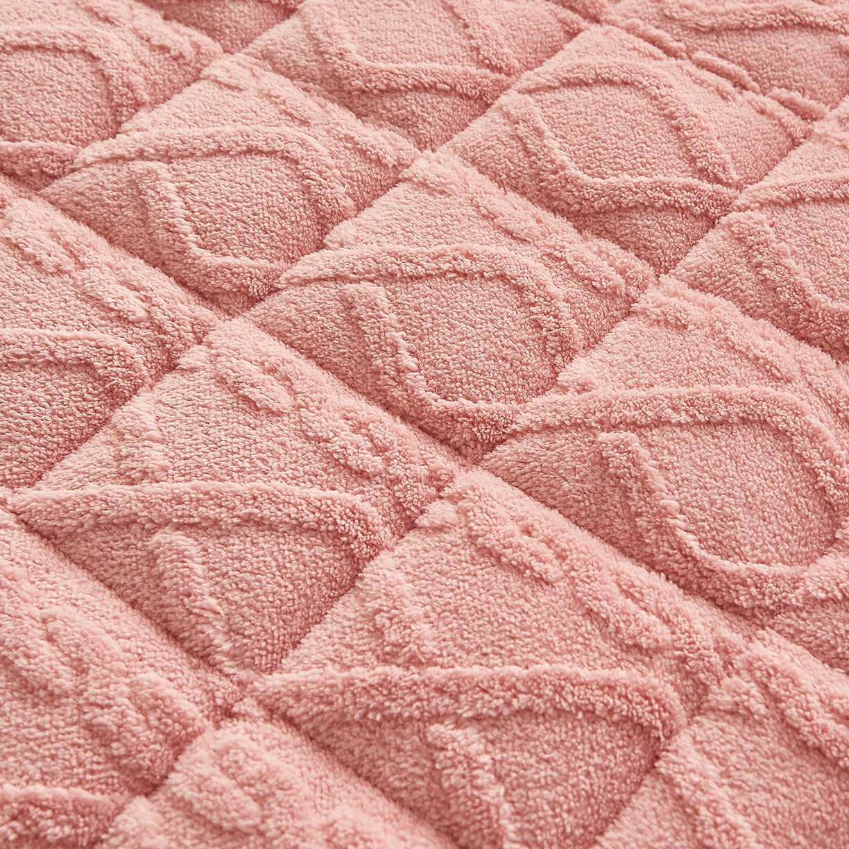 91家纺网 家纺一手货源 找家纺 月茶家纺 2025新款A类塔芙绒保暖夹棉床垫-成人款（全网最低） 豆沙粉