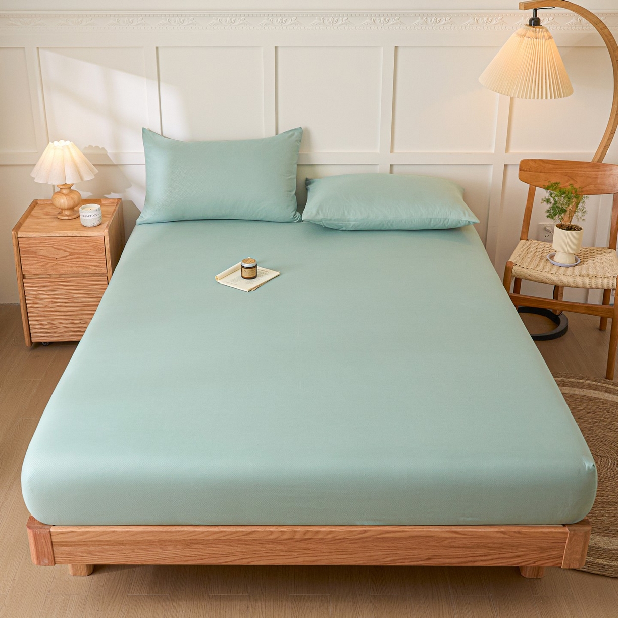 91家纺网 家纺一手货源 找家纺 衿成家纺 2026新款磨毛压光工艺单品床笠-YG系列 YG-墨绿