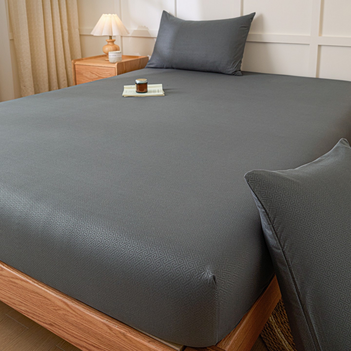 91家纺网 家纺一手货源 找家纺 衿成家纺 2026新款磨毛压光工艺单品床笠-YG系列 YG-深灰