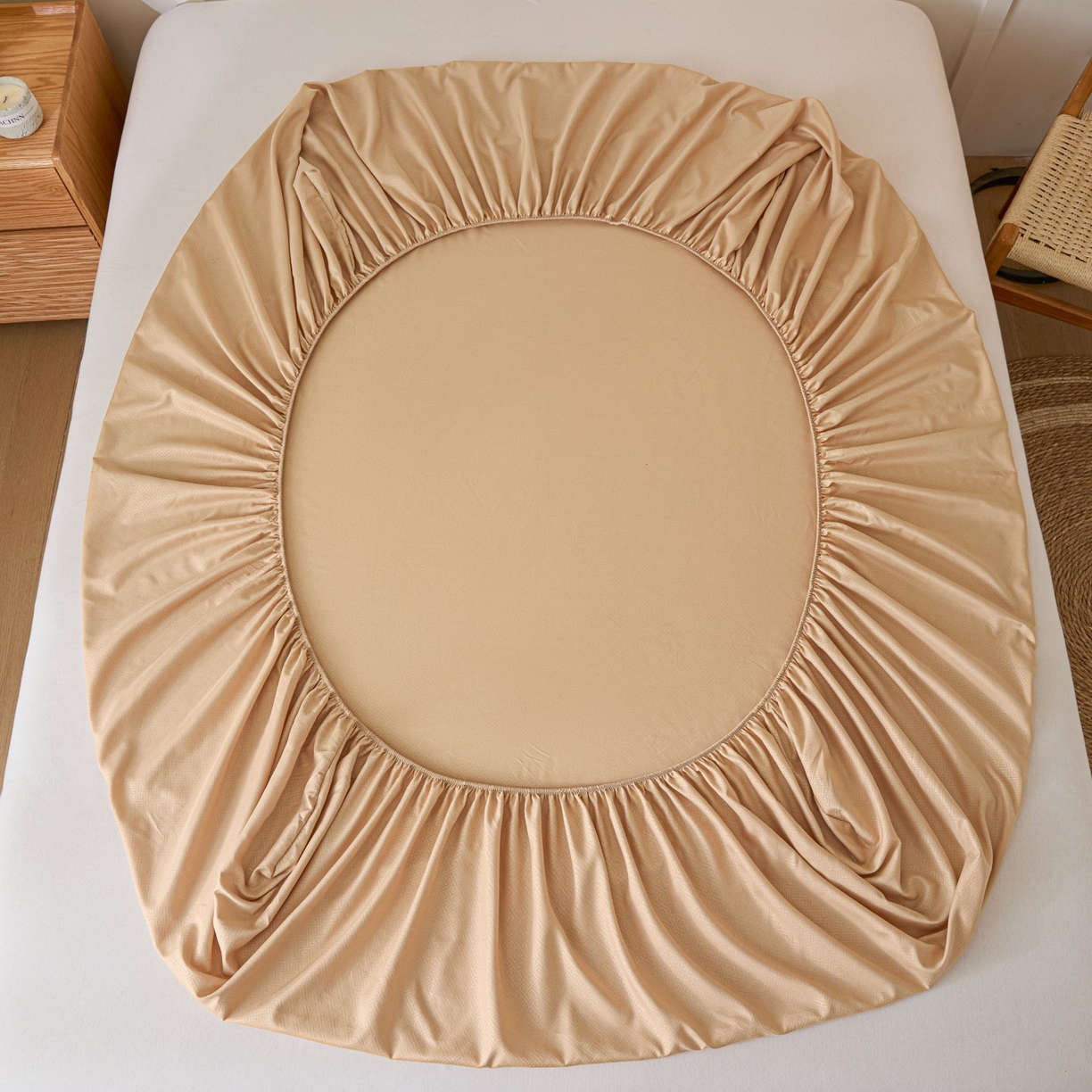 91家纺网 家纺一手货源 找家纺 衿成家纺 2026新款磨毛压光工艺单品床笠-YG系列 YG-卡其