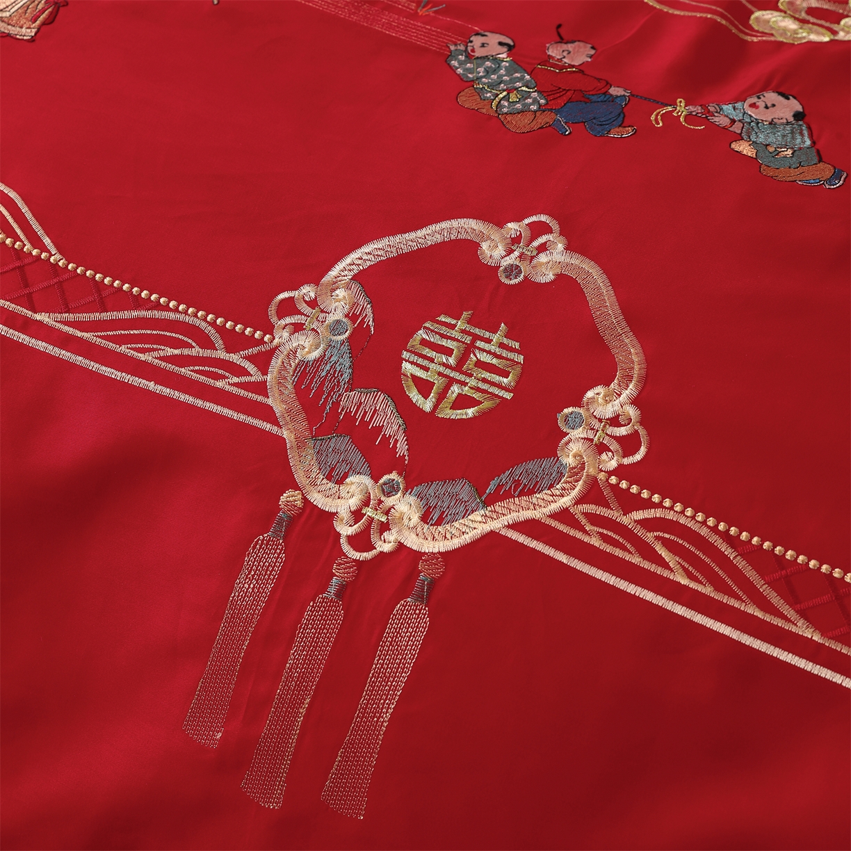 91家纺网 家纺一手货源 找家纺 （总）优姿家纺 2026新款全棉长绒棉纯棉婚庆床裙高端四件套