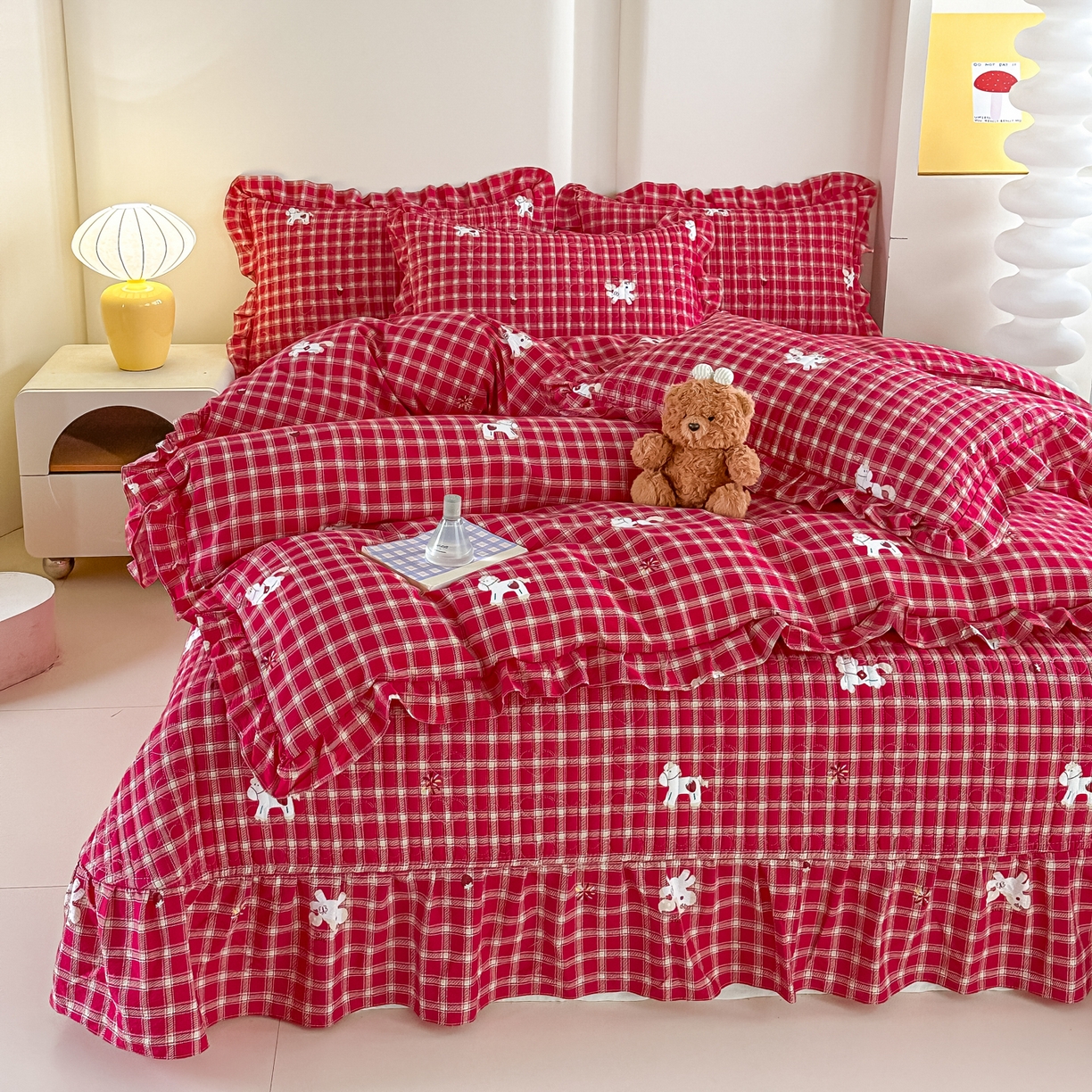 91家纺网 家纺一手货源 找家纺 （总）梓之赫 2026春夏新款A类云感木棉双层纱夹棉床盖四件套