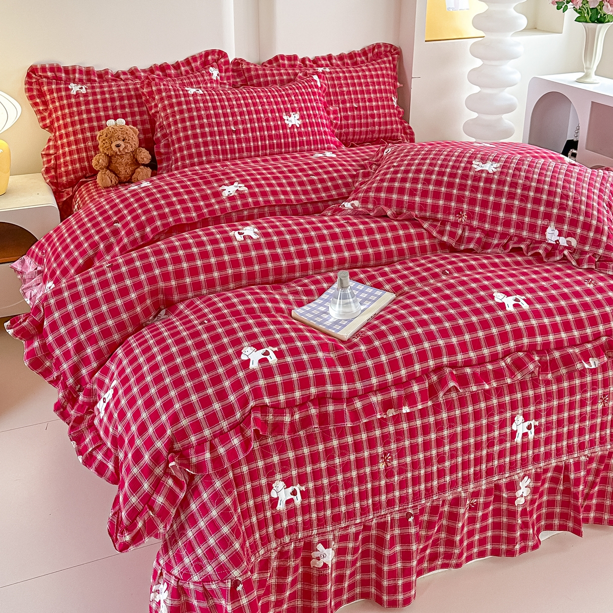 91家纺网 家纺一手货源 找家纺 （总）梓之赫 2026春夏新款A类云感木棉双层纱夹棉床盖四件套