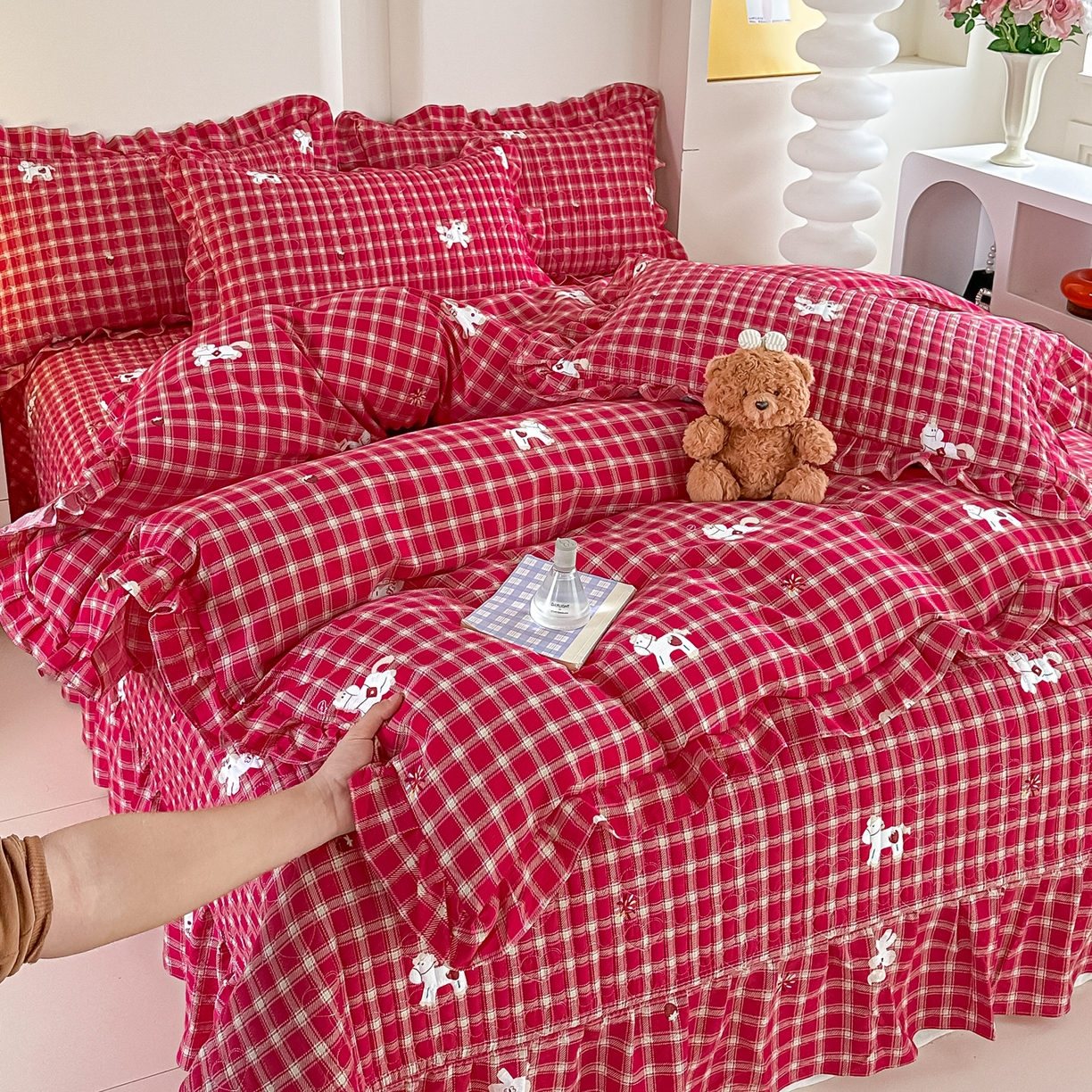 91家纺网 家纺一手货源 找家纺 （总）梓之赫 2026春夏新款A类云感木棉双层纱夹棉床盖四件套