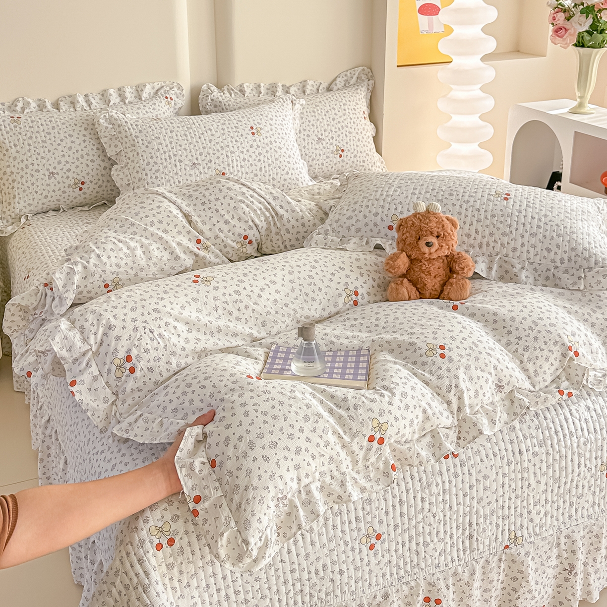 91家纺网 家纺一手货源 找家纺 （总）梓之赫 2026春夏新款A类云感木棉双层纱夹棉床盖四件套