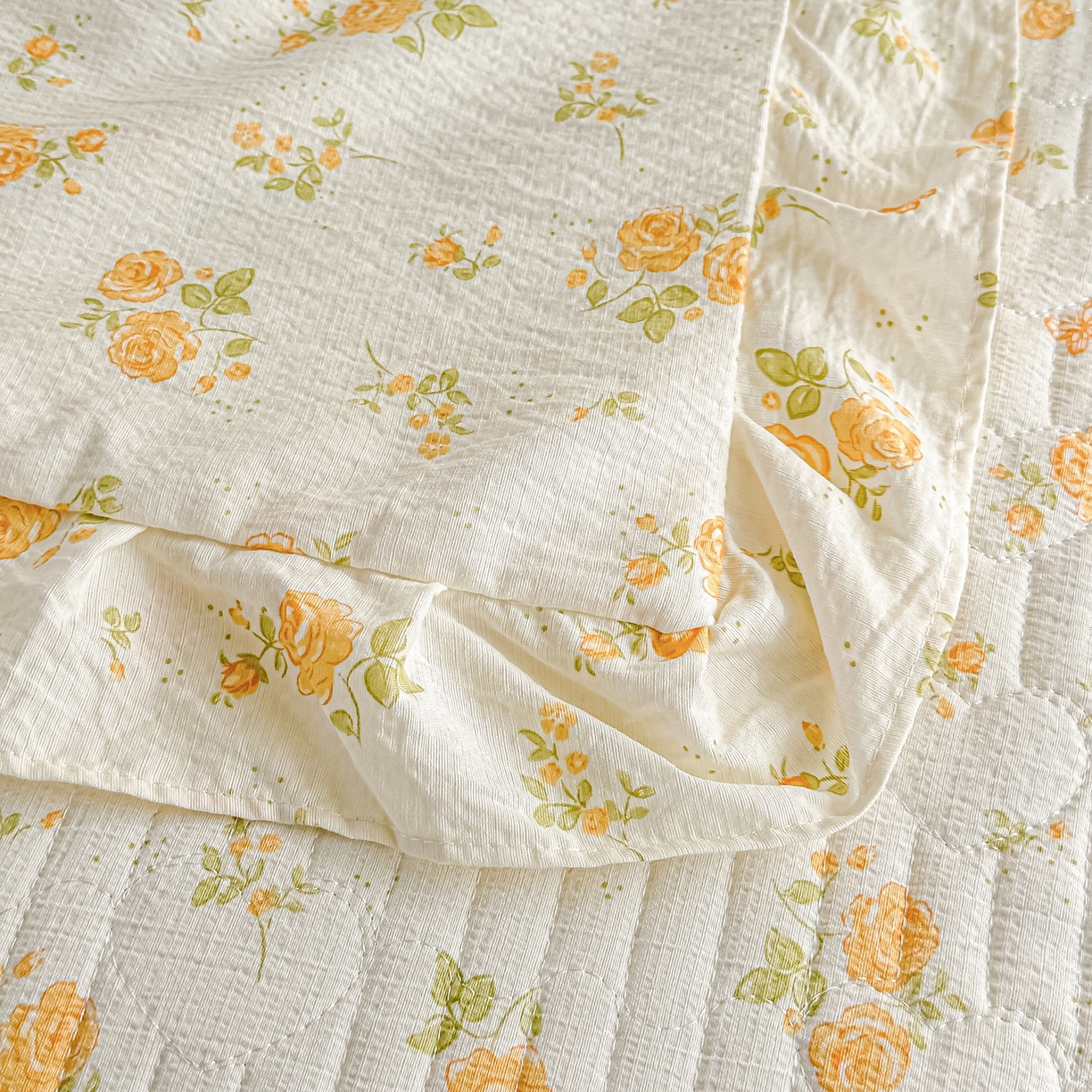 91家纺网 家纺一手货源 找家纺 梓之赫 2026春夏新款A类云感木棉双层纱夹棉床盖四件套 半岛花园