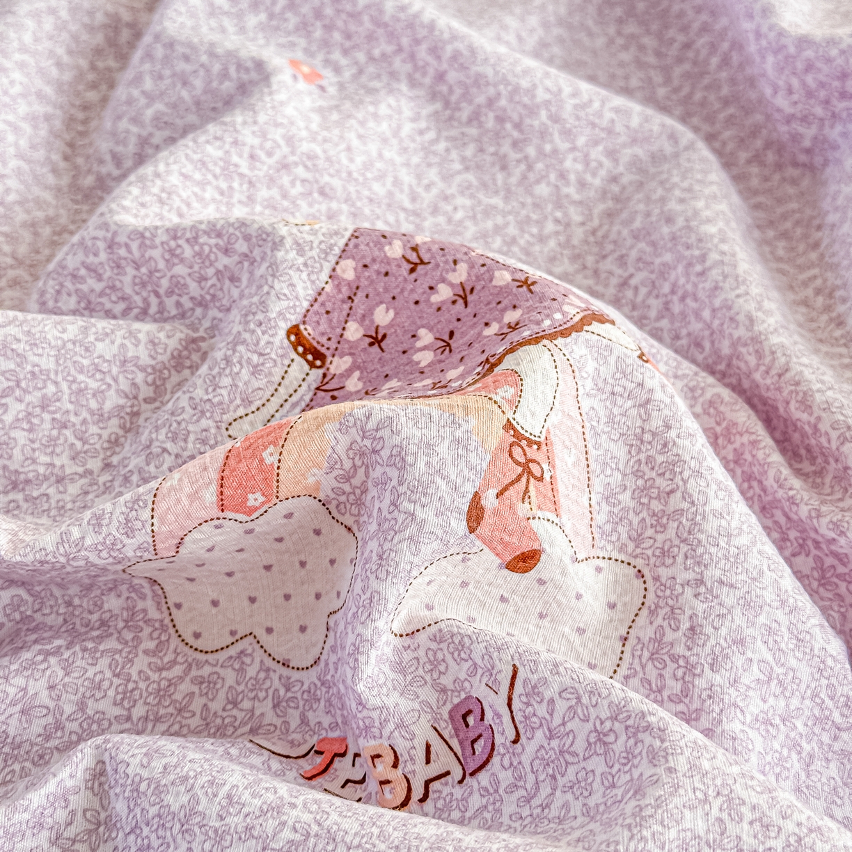 91家纺网 家纺一手货源 找家纺 梓之赫 2026春夏新款A类云感木棉双层纱夹棉床盖四件套 云上芭蕾