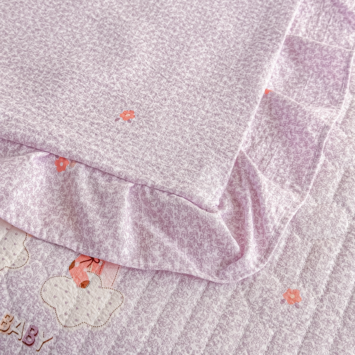 91家纺网 家纺一手货源 找家纺 梓之赫 2026春夏新款A类云感木棉双层纱夹棉床盖四件套 云上芭蕾