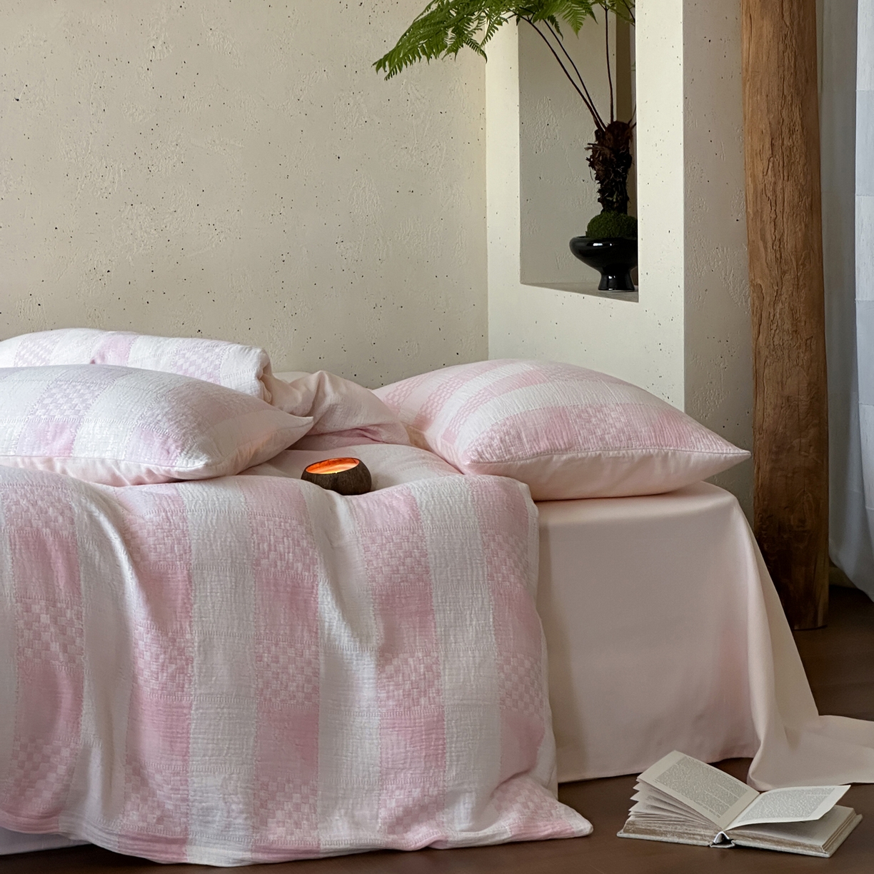 91家纺网 家纺一手货源 找家纺 （总）例外 2026新款全棉纯棉双层纱布大提花四件套舒芙蕾