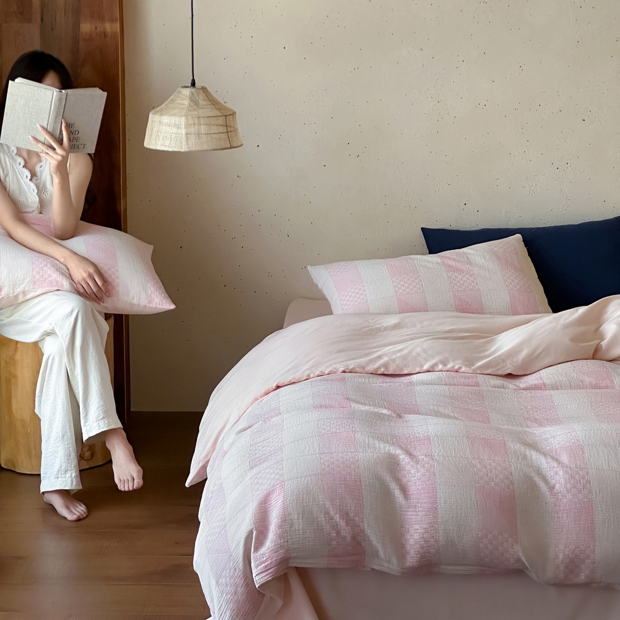 91家纺网 家纺一手货源 找家纺 （总）例外 2026新款全棉纯棉双层纱布大提花四件套舒芙蕾