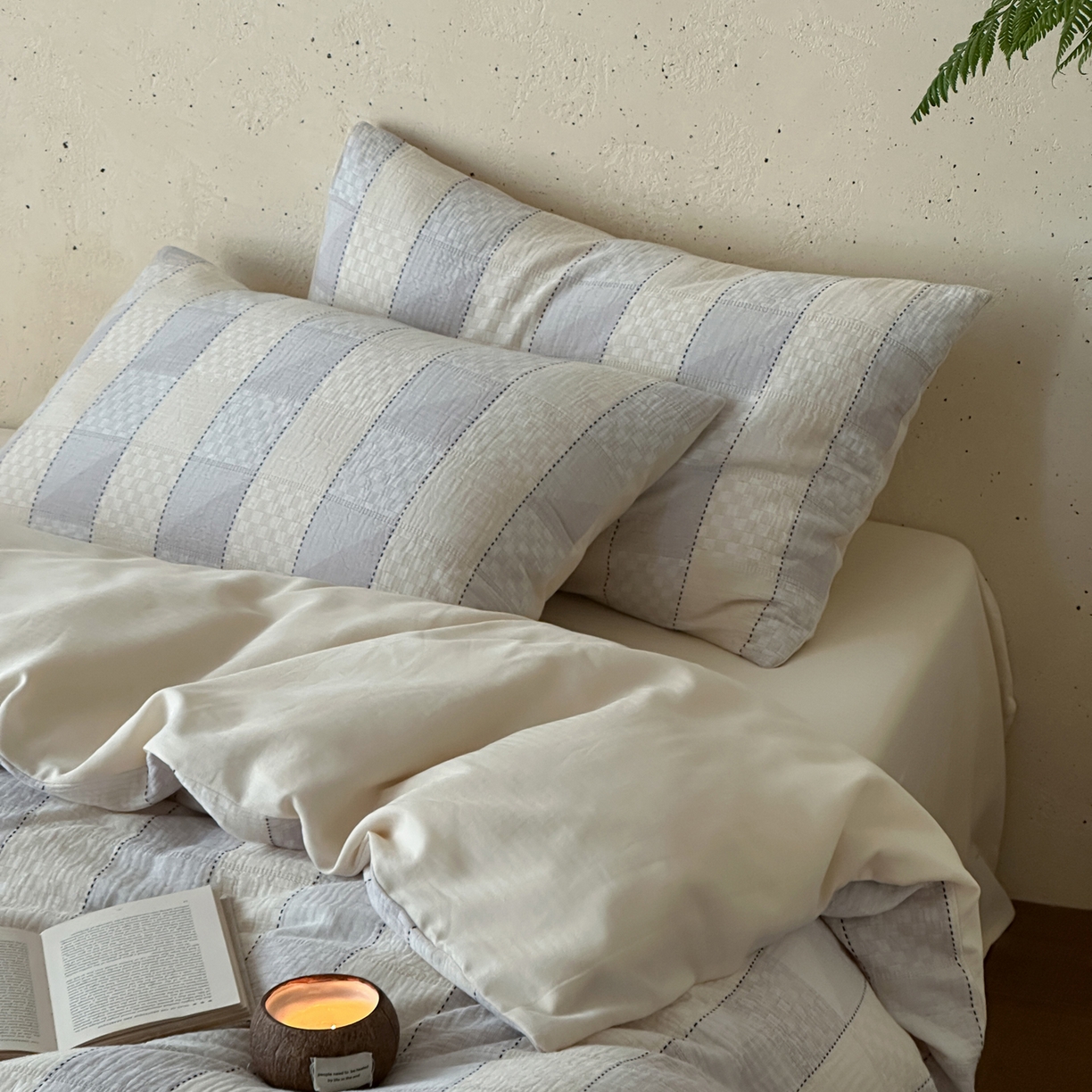 91家纺网 家纺一手货源 找家纺 例外 2026新款全棉纯棉双层纱布大提花四件套舒芙蕾 奶咖-舒芙蕾