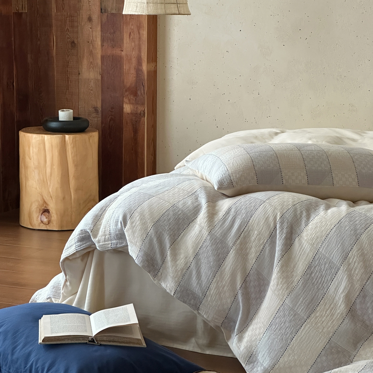 91家纺网 家纺一手货源 找家纺 例外 2026新款全棉纯棉双层纱布大提花四件套舒芙蕾 奶咖-舒芙蕾