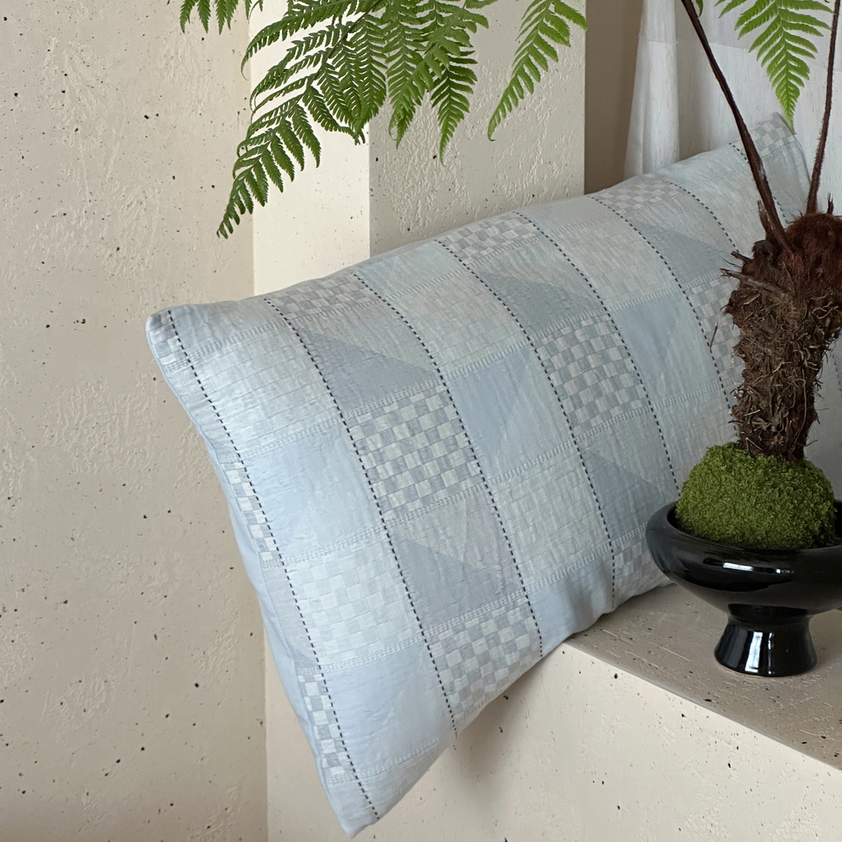 91家纺网 家纺一手货源 找家纺 例外 2026新款全棉纯棉双层纱布大提花四件套舒芙蕾 蓝色-舒芙蕾