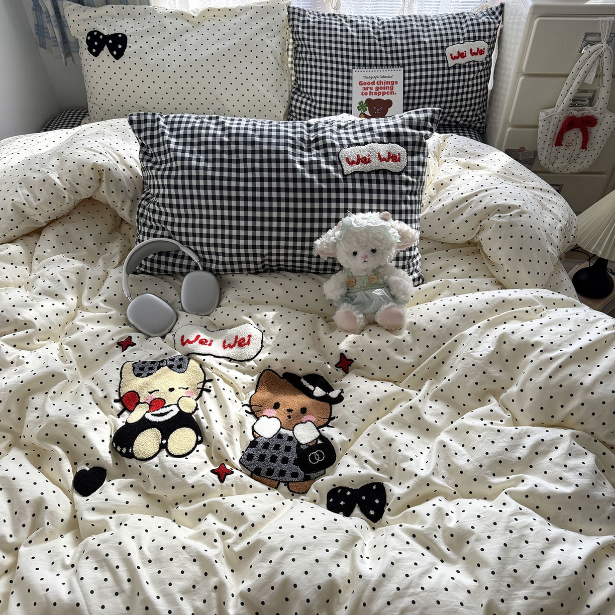 91家纺网 家纺一手货源 找家纺 （总）原素 2026新款新春卡哇伊毛巾绣四件套