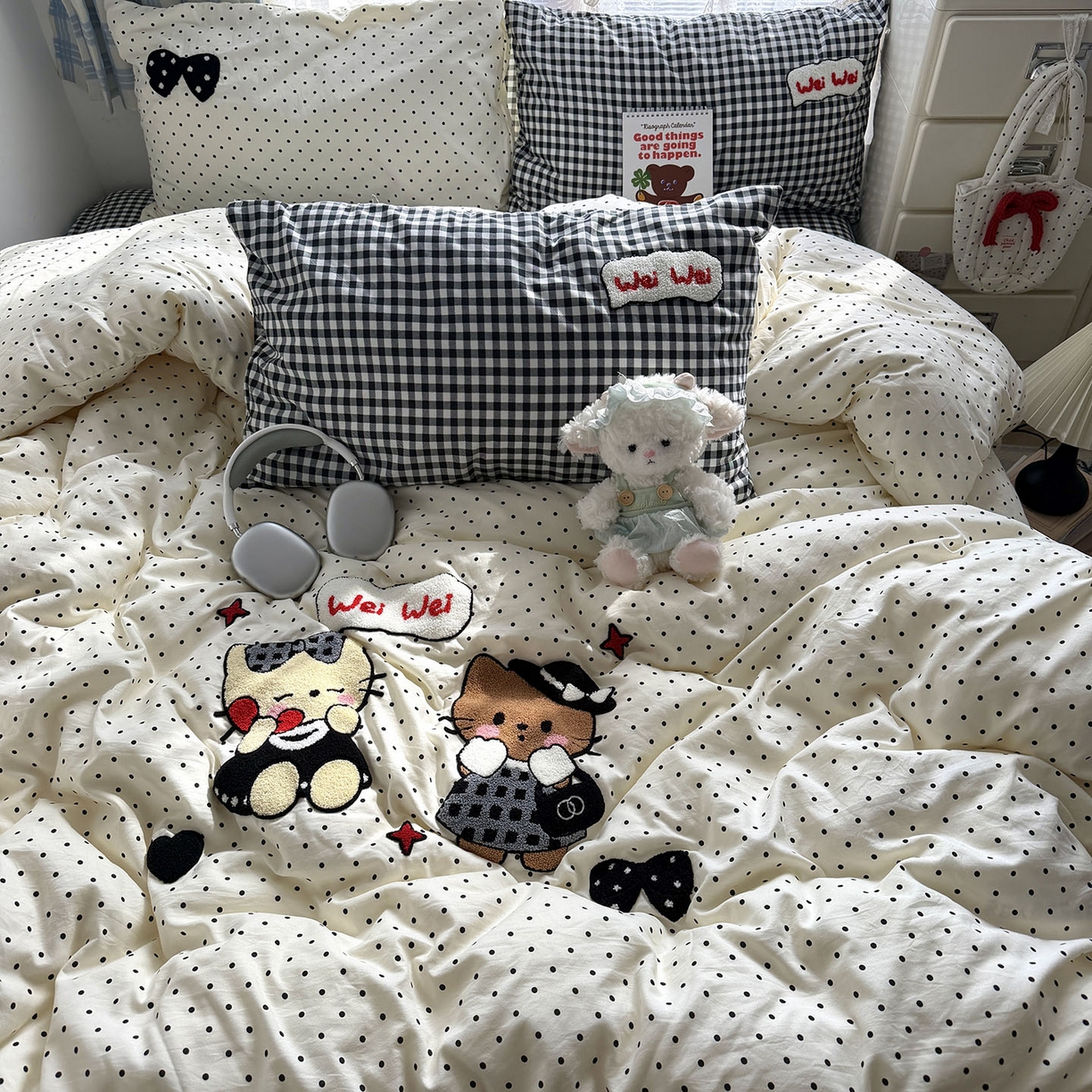 91家纺网 家纺一手货源 找家纺 （总）原素 2026新款新春卡哇伊毛巾绣四件套