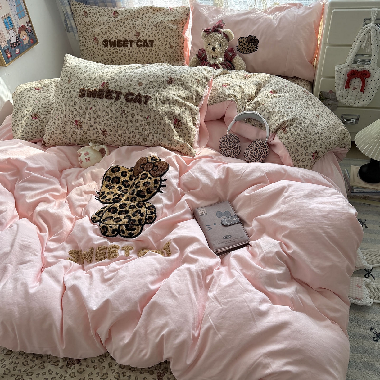 91家纺网 家纺一手货源 找家纺 （总）原素 2026新款新春卡哇伊毛巾绣四件套