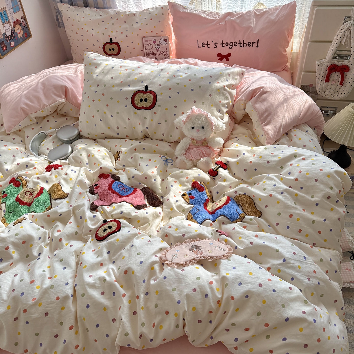 91家纺网 家纺一手货源 找家纺 （总）原素 2026新款新春卡哇伊毛巾绣四件套