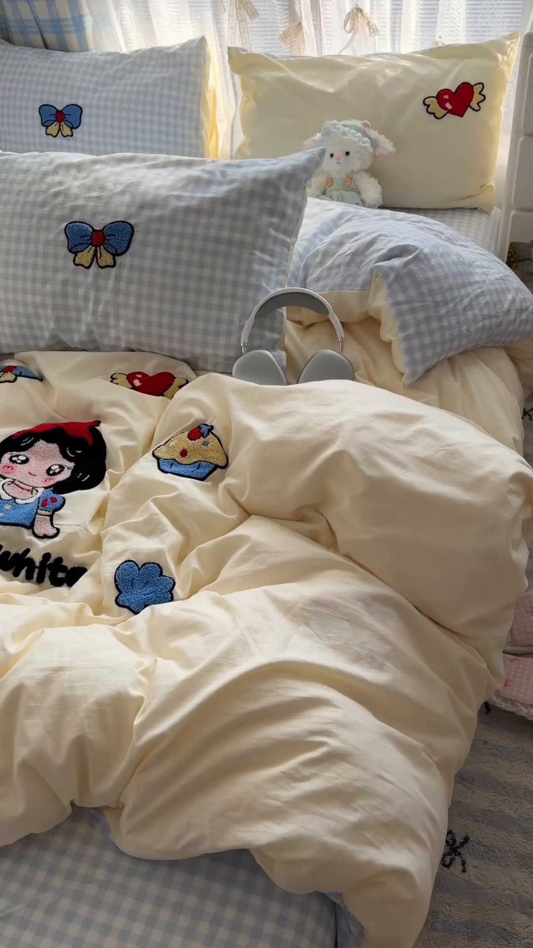 91家纺网 家纺一手货源 找家纺 原素 2026新款新春卡哇伊毛巾绣四件套 白雪公主