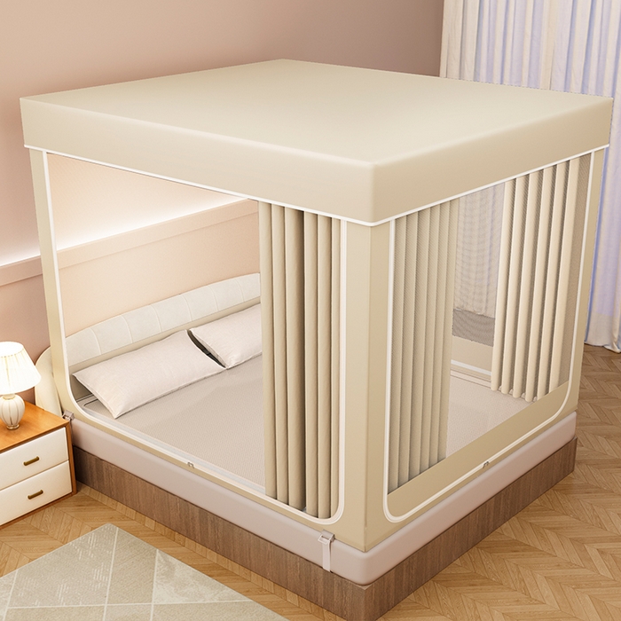 宜品雅 2026新款做床遮光蚊帐 卡其