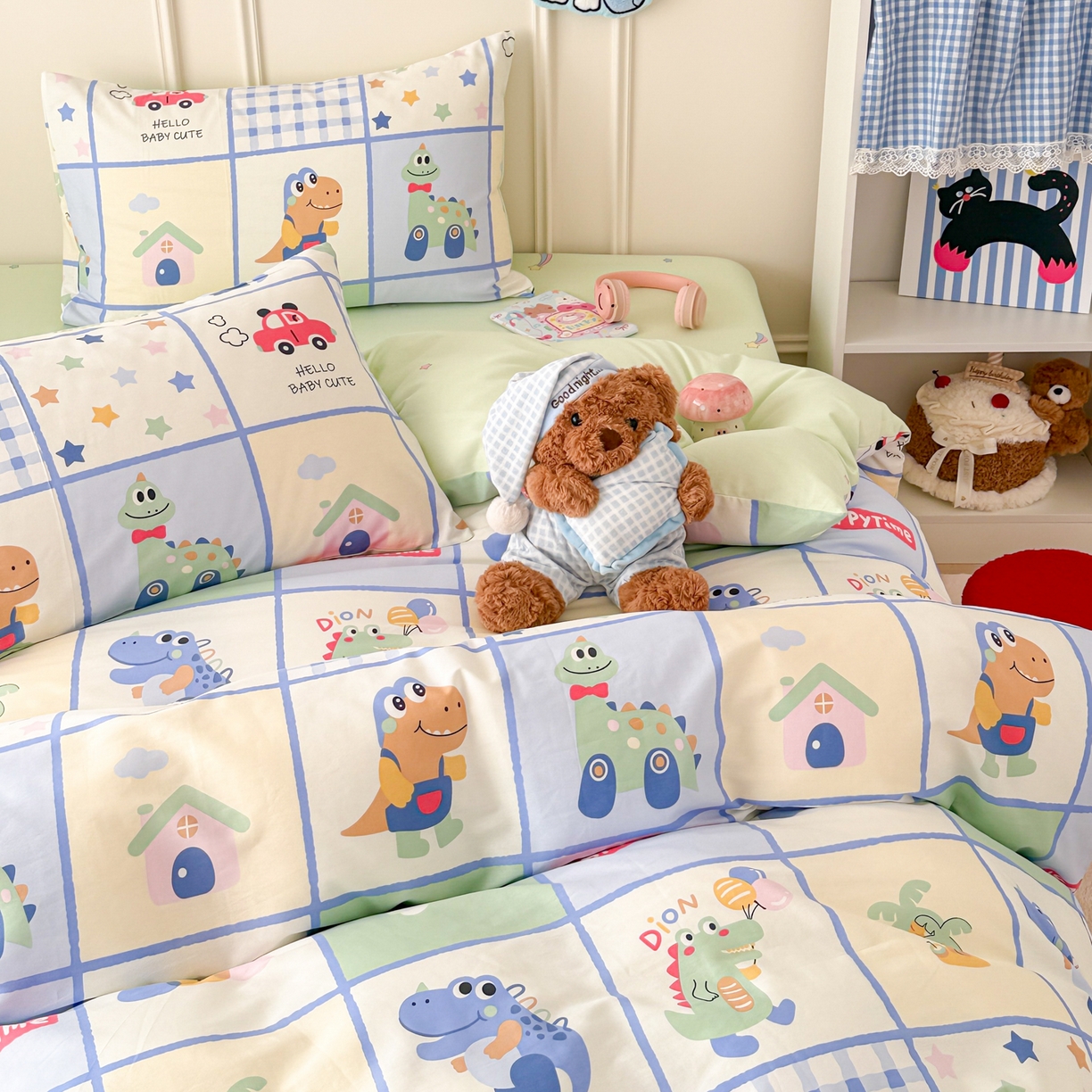 91家纺网 家纺一手货源 找家纺 （总）简宜家居（朝初家纺） 2026新款全棉12868卡通印花四件套大耳朵兔兔系列