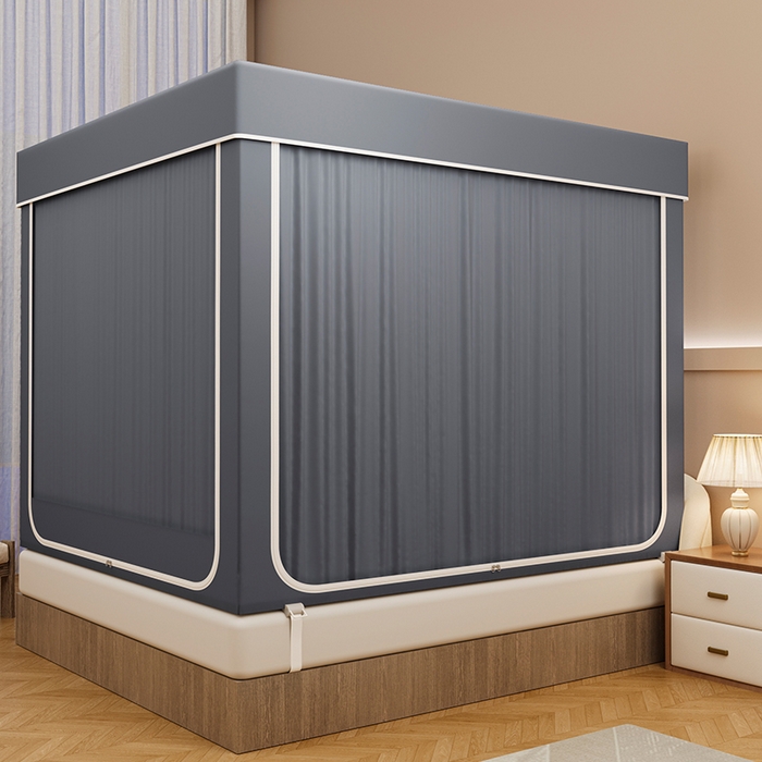 91家纺网 家纺一手货源 找家纺 宜品雅 2026新款做床遮光蚊帐 深空灰