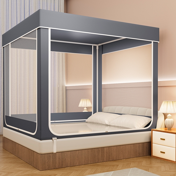 91家纺网 家纺一手货源 找家纺 宜品雅 2026新款做床遮光蚊帐 深空灰