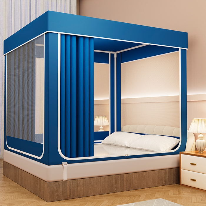 91家纺网 家纺一手货源 找家纺 宜品雅 2026新款做床遮光蚊帐 天空蓝