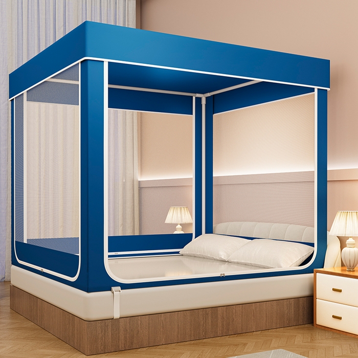 91家纺网 家纺一手货源 找家纺 宜品雅 2026新款做床遮光蚊帐 天空蓝