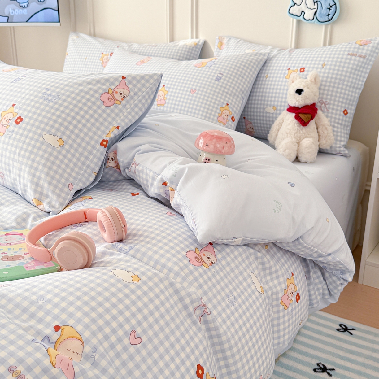 91家纺网 家纺一手货源 找家纺 （总）简宜家居（朝初家纺） 2026新款全棉12868卡通印花四件套大耳朵兔兔系列