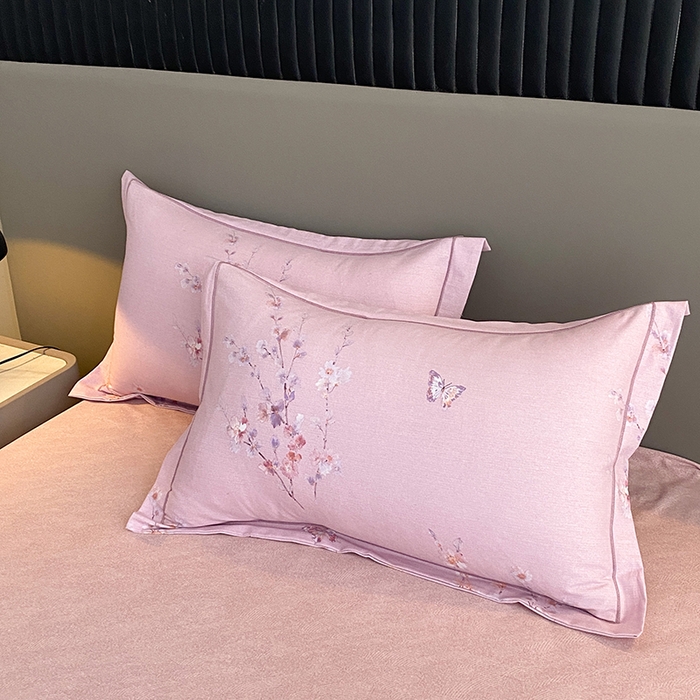 91家纺网 家纺一手货源 找家纺 幸嘉轩 2026新款全棉纯棉加厚百分百磨毛四件套花枝倾心-粉