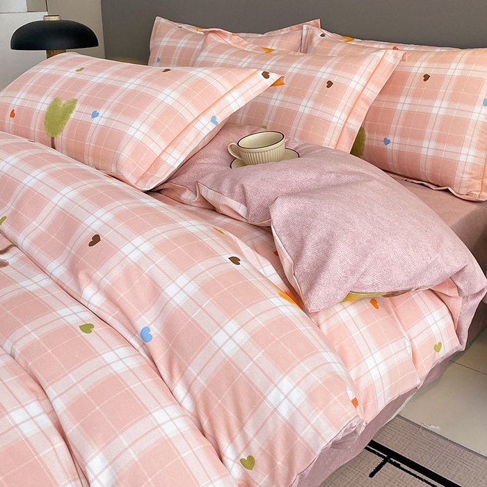 幸嘉轩 2026新款全棉纯棉加厚百分百磨毛四件套仲夏美梦-粉